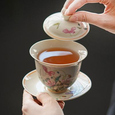 Китайская керамическая гайвань, бытовая, ручной работы, чайная чашка, чашка для чая, дорожный портативный набор для чая Кунг-фу, чаша для заваривания чая, аксессуары для чайной посуды