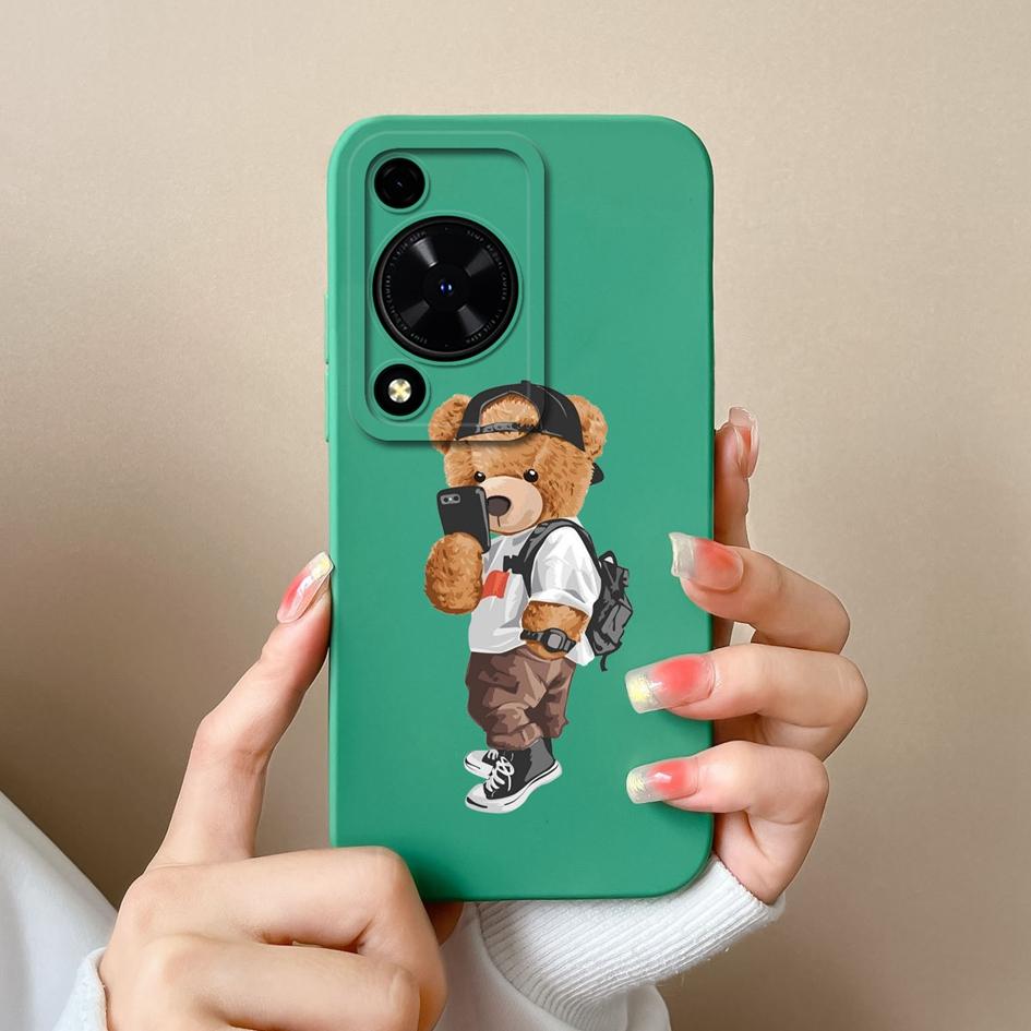 Чехол для Huawei Nova Y72 12 Pro Ultra 12i 11 SE Honor X8B, чехол для телефона «Милый медведь, панда», мягкая жидкая силиконовая защитная пленка для экрана, чехол для Huawei Capas