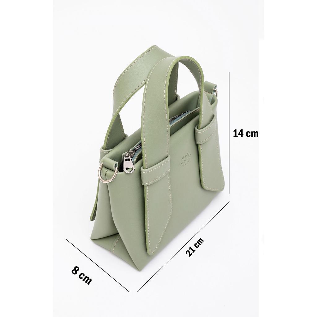 Black Shk60 Artificial Leather Single Compartment Double Handle Handbag And Crossbody Shoulder Bag L:14W:21W:8 Cm