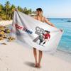 Cristiano Ronaldo Custom Beach Towel, Personalized Name Text Print, Football Logo Soft Quick‑Dry Towel Holiday Gift