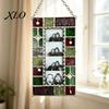 Hanging Photo Frame for Polaroid Acrylic Light Catcher, Retro Stained Glass Style Home Soft Furnishing Decor Display with Chain, Transparent