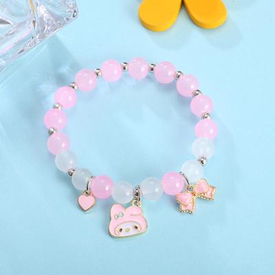 Браслет из хрустального стекла с персонажами Cinnamoroll и Melody, корейский мультяшный браслет для женщин и пар