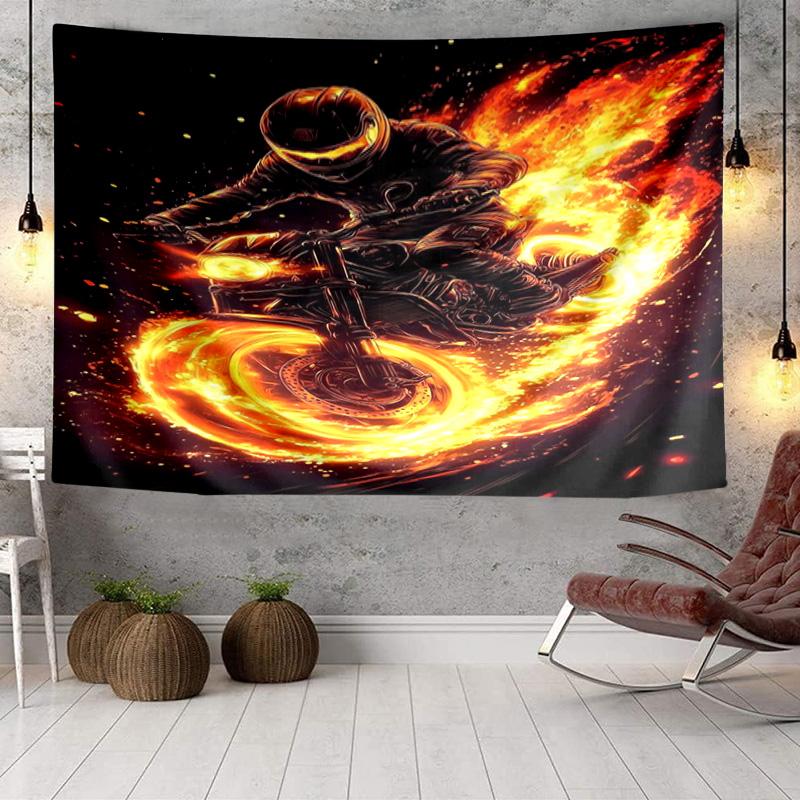 Motocross Rider In Action Tapestry, Unique Design Tapestry, Wall Decor for Bedroom,Livingroom, Playroom,Heartwarming Fan Holiday Gifts
