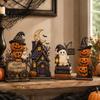 Holiday Window Ornaments Farmhouse Halloween Wooden Tabletop Decorations, Table Topper Signs, Spooky Decorative Storage Accessories Pumpkin