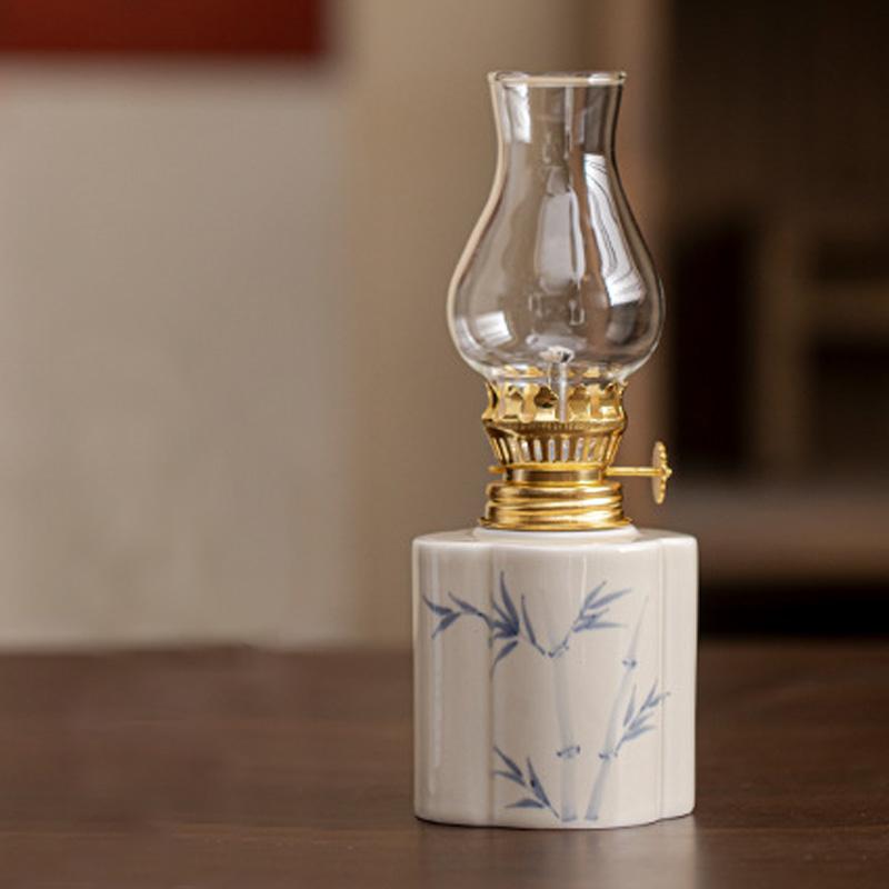 1 шт. ретро расписанная вручную керосиновая лампа керамическая чайная церемония атмосфера свеча старое масло