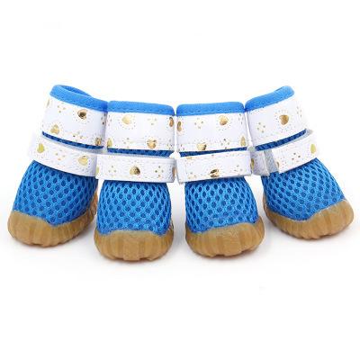 4 Pcs/set Breathable Dog Shoes Cute Anti-Slip Dog Boots Soft Candy Colors Dog Shoes Mesh Pug Products