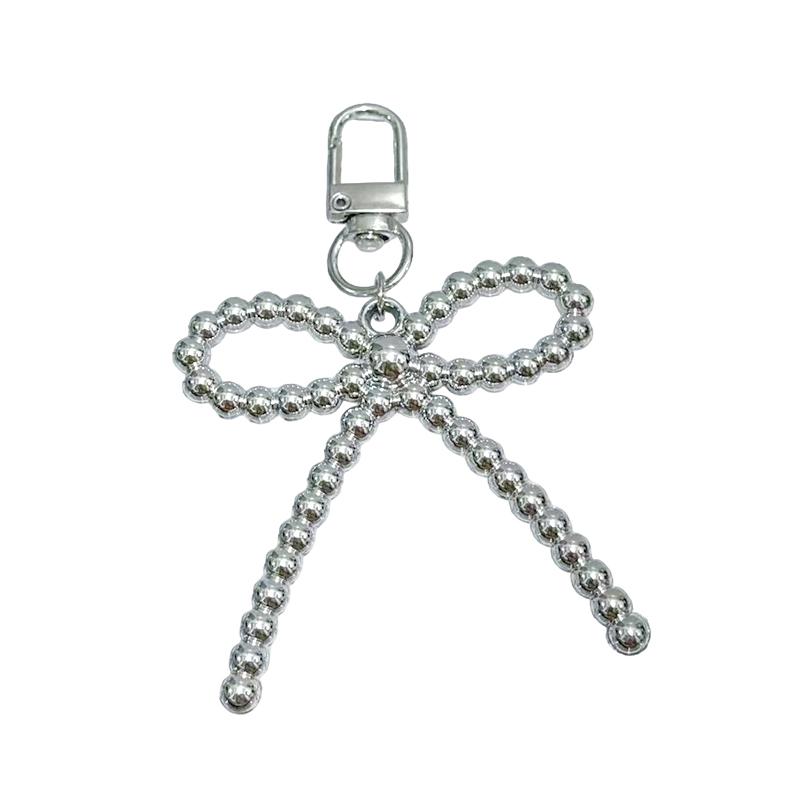 1 шт. Минималистичный чехол для телефона в корейском стиле, Универсальный, Искусственный жемчуг, Изящный брелок, Трендовый бант, Шикарный шарм, Элегантный, 10x6 см