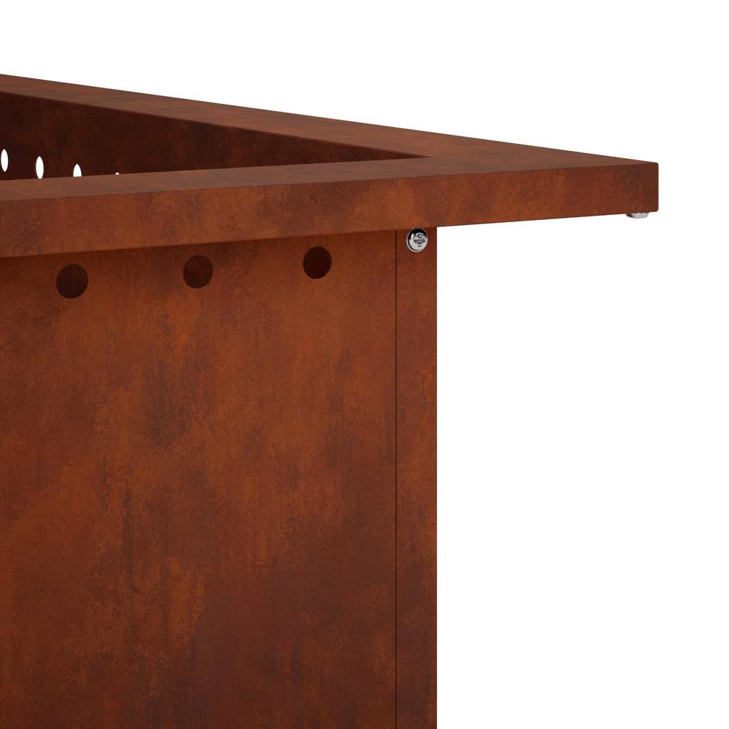 Fire Pit Ring Rust Look 80 x 80 x 25 cm Weathering Steel