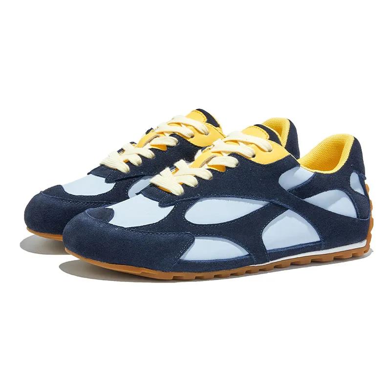 Мода Мода Смешанные Цвета На Шнуровке Бренд Плоские Кроссовки Женские Удобные Нескользящие Беговые Туфли Дерби Большой Размер Повседневные Слипоны