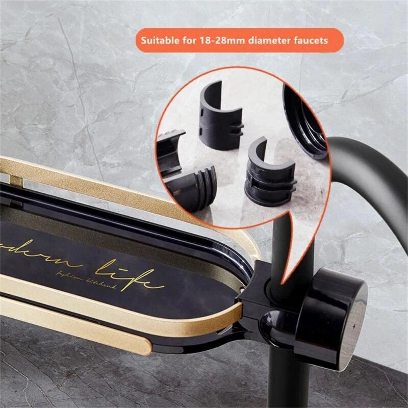 Rack Dry Storage Faucet Shower Rod Rack Bathroom Sink Drain Rack Soap Sponge Rag Holder For Kitchen Accessories