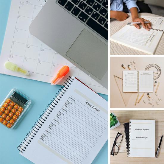 Медицинский планировщик, 70 страниц, дневник здоровья, журнал, спиральный дизайн, медицинский журнал для отслеживания состояния здоровья