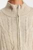 Women's Fashion New Cardigan Stone Soft Textured Zipper Hair Braided Knitwear Cardigan