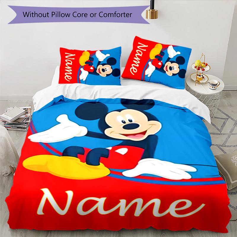 3pcs Mickey7 Cover Set - Personalized Name, HD Printed Bedding with 1 Cover and 2 Pillowcases - Perfect for Home Decor, Easy Care
