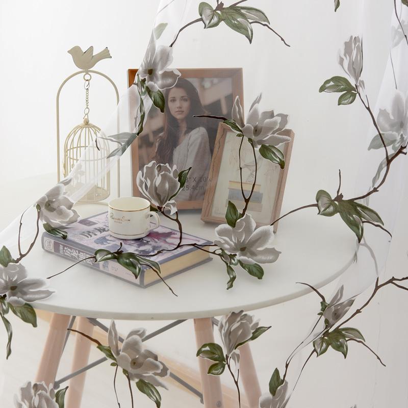 1 PC Floral Jacquard Tulle Living Room Sheer Curtain Elegant Romantic Curtains Home Decor Lozujoju Home Decor