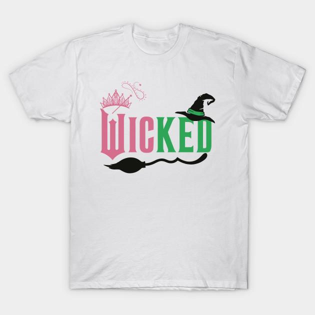 Men Black Print T-shirt Wicked Movie Pink And Green No-Cut Transfer Paper Print Cotton Tshirt
