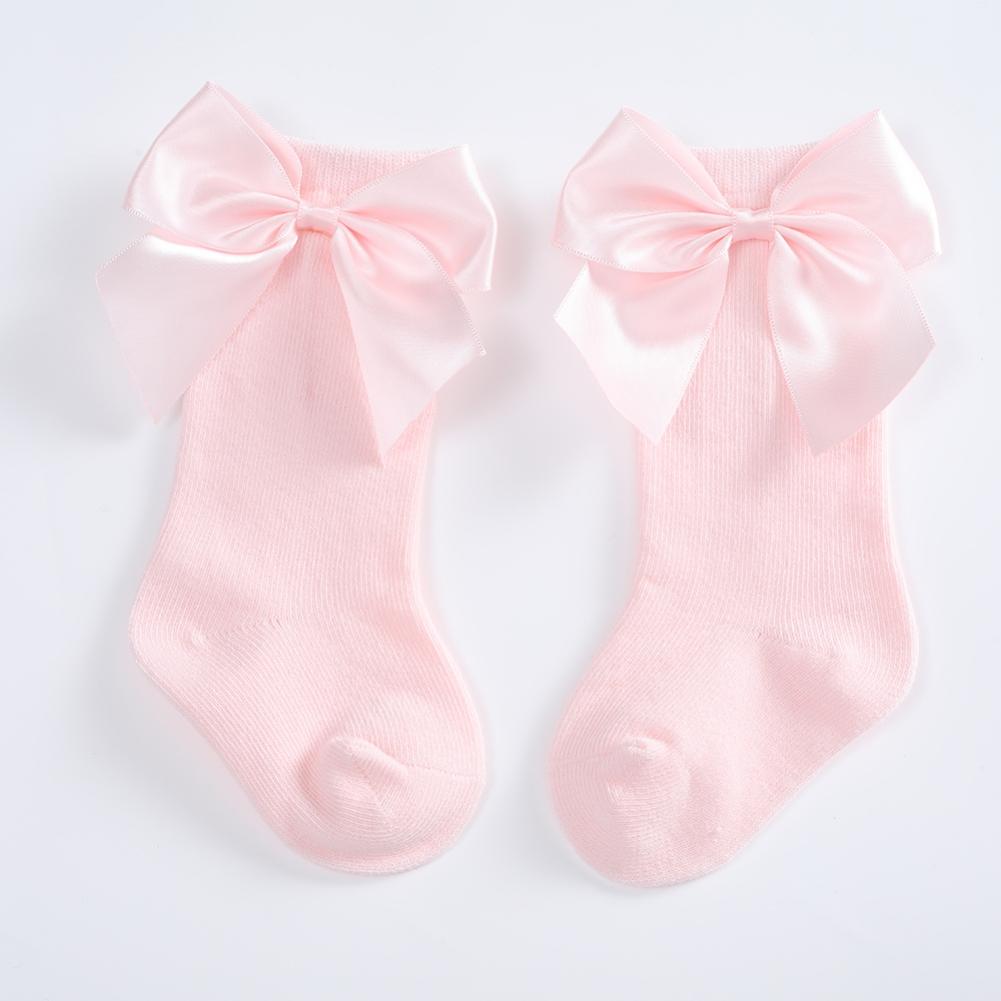 Newborn Baby Girls Big Bow Long Socks Cotton Cute Socks Kid Spring Clothing Unisex Toddlers Soft Cotton Socks 0-3Years