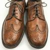 1970s Vintage FLORSHEIM Kenmoor Long Wingtip Shoes Brown size 9.5D 27.0-27.5(USED)