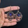 Серьги из лазурита, обмотанные медной проволокой 999 пробы, Ювелирные изделия с драгоценными камнями ручной работы, Подарки для жены, Абсолютно новые серьги