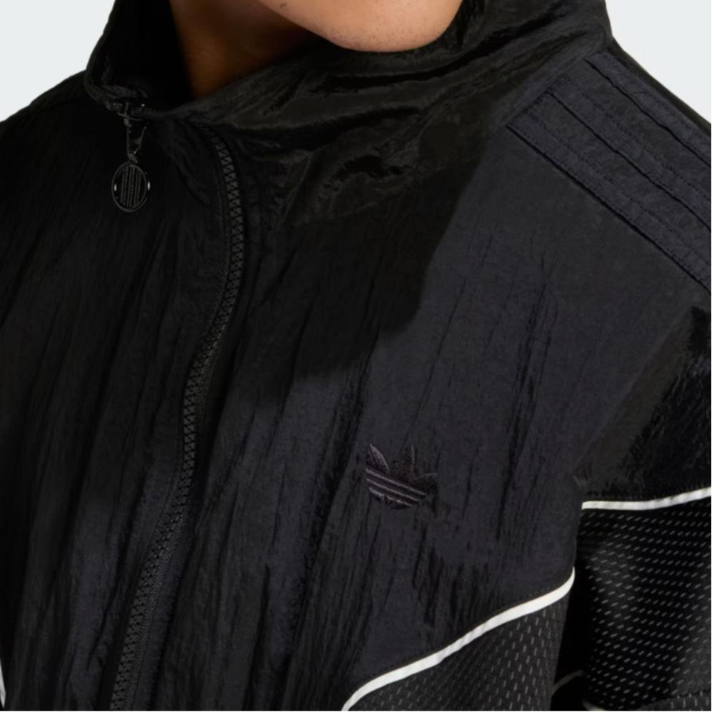 adidas Мужская куртка Originals Q4 Atlanta Stone Track Top с длинным рукавом и логотипом, черная IX6714