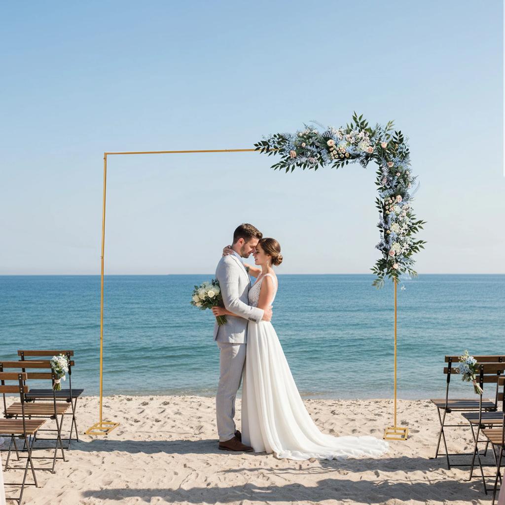 Виноградная арка, регулируемая высота, квадратная металлическая свадебная арка 9,8 футов, DIY украшение для юбилеев, выпускных вечеров, дней рождения