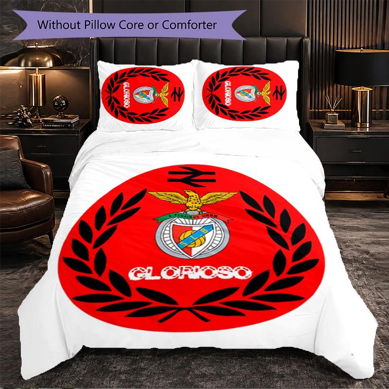Benfica 3 Piece Bedding Set Soft Duvet Cover Set with Pillowcases Printed Bedroom Decor Set for Home