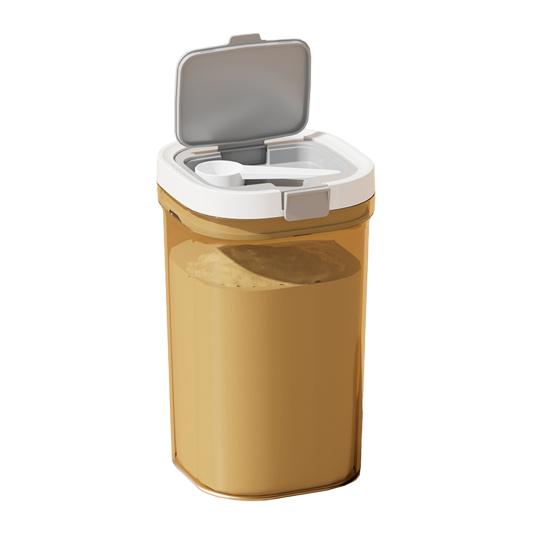 Герметичная банка для сухого молока, прозрачная банка для муки, герметичный контейнер для хлопьев с ложкой, герметичная банка для хранения продуктов для шкафа, столешницы, кладовой