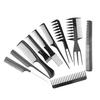 10 Pcs Salon Barbers Hair Styling Combs Makeup Hairdressing Brush Cosmetic Set