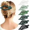 Flat Hair Clips for Women - 6 PCS French Flat Claw Clips Medium Hair Clips for Girls Large Hair Claw Clips for Thick or Thin Hair Strong Hold No Slip