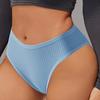Женские трусы с низкой талией, однотонные, ребристые, бесследные, высокоэластичные, подтягивающие ягодицы, бесшовные трусики