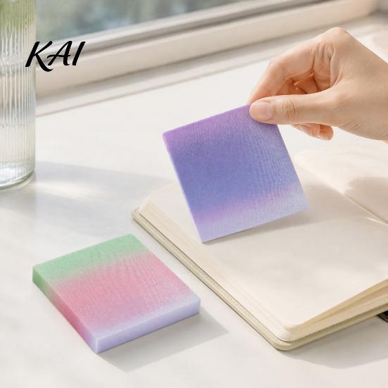 School And Office Supplies Gradient Pearlescent Adhesive Notes, Matte Self-Stick Pads, Removable Sparkling Clear Message Notes Sand Index Tabs
