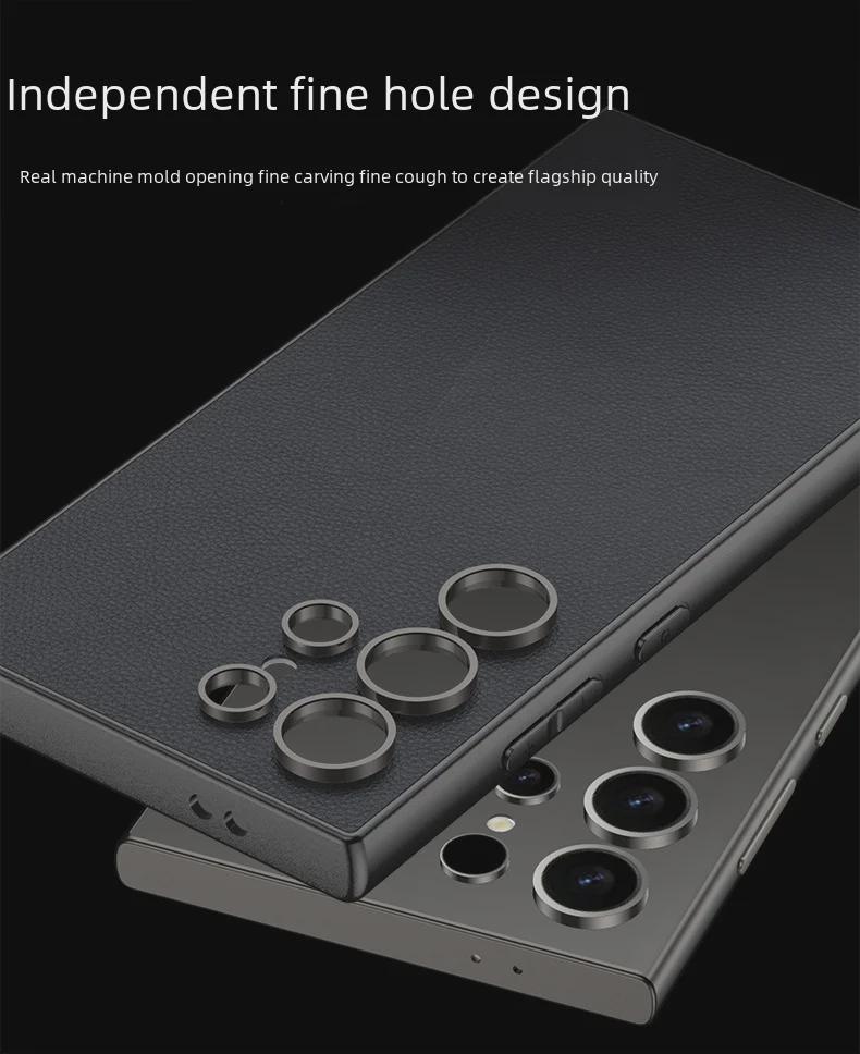 Чехол из металлической матовой кожи для Samsung S24Ultra — ультратонкая модная защита