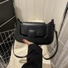 Versatile Ind Korean Version Solid Color Texture Underarm Bag Female 2024 Winter Retro Commuter Messenger Bag Small Square Bag Female