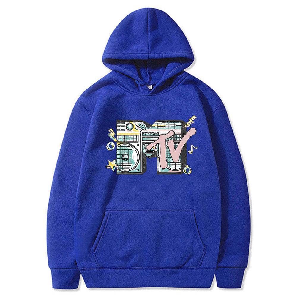 Ограниченная серия MTV Music Television I Want My Boombox Графическая толстовка с капюшоном Мужская Женская Повседневная Винтажная Оверсайз Пуловер Мужские Хлопковые Толстовки с Капюшоном