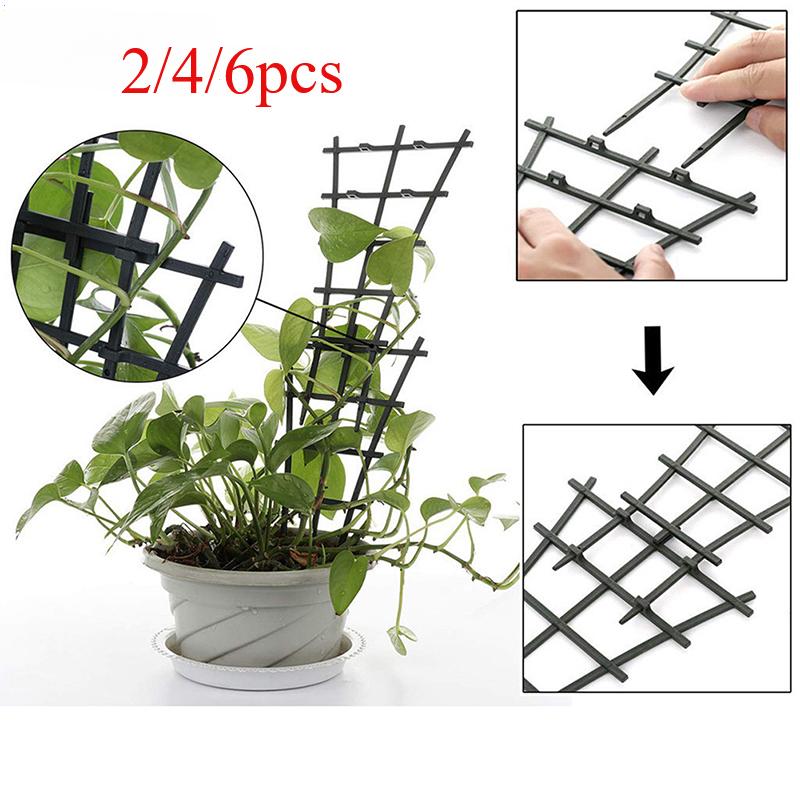 2/4/6pcs Plants Climbing Trellis Plastic Plant Support Holder Superimposed Potted Vines Climbing Rack Gardening Supplies