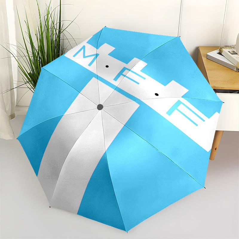 1 PC Automatic Folding Umbrella - Malmo Ff Pattern Portable Foldable Design With 8 Ribs Christmas Birthday Gifts