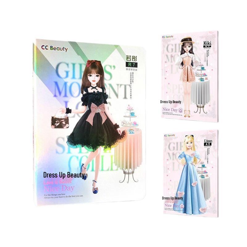 Магнитная книга-пазл для девочек: Набор наклеек Игрушка и Модная кукла для возраста 4-6 лет
