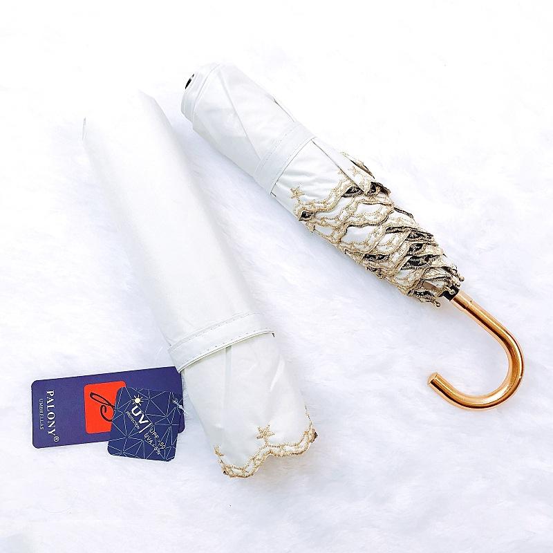 Японский легкий зонтик с вышивкой, анти-ультрафиолетовый женский изогнутый крючок, зонт от солнца, складной зонт, двойная защита от солнца