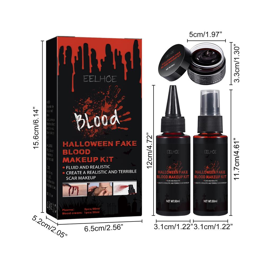 EELHOE Halloween Makeup Kit Special Effect Painting Fake Wax Scar Blood Scar Painting Fake Wax Set Makeup Party 130ml