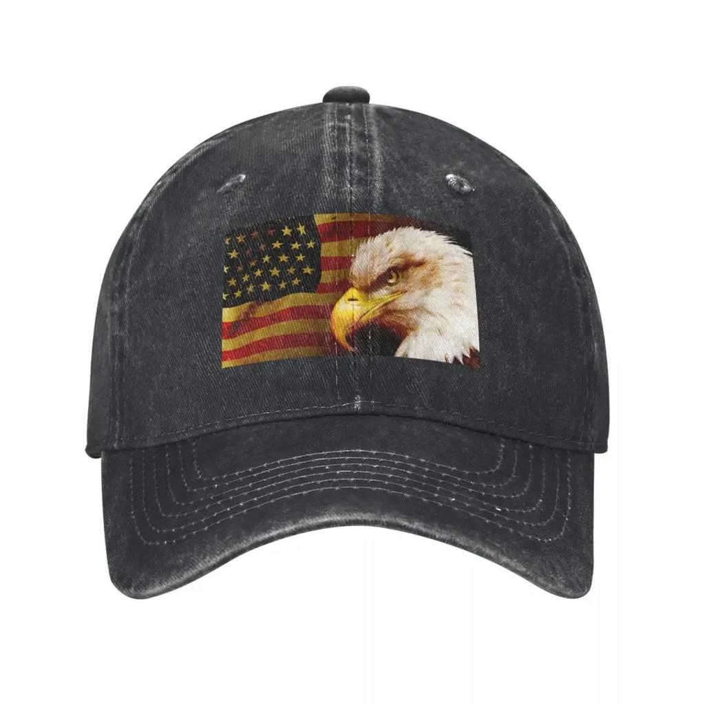 Bald eagle with flag Baseball Cap tactical cap Anime Hat Fishing cap Snapback Luxury Women Unisexs