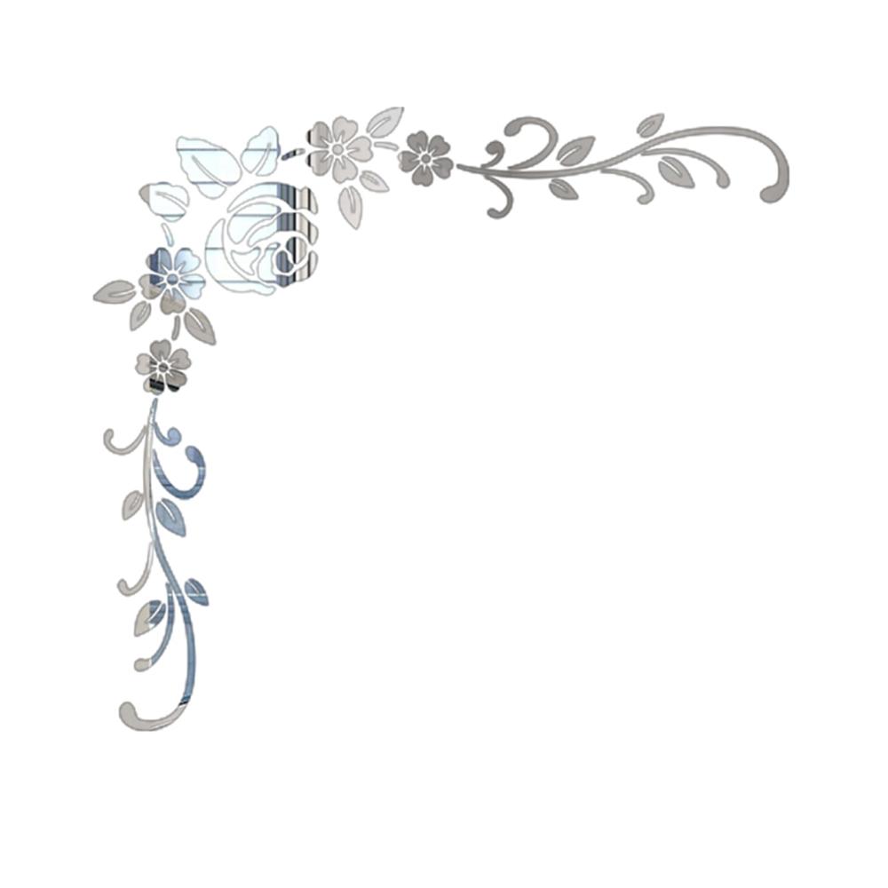 Настенная наклейка для коридора, фон для гостиной, 3D зеркало, акриловая наклейка с цветком