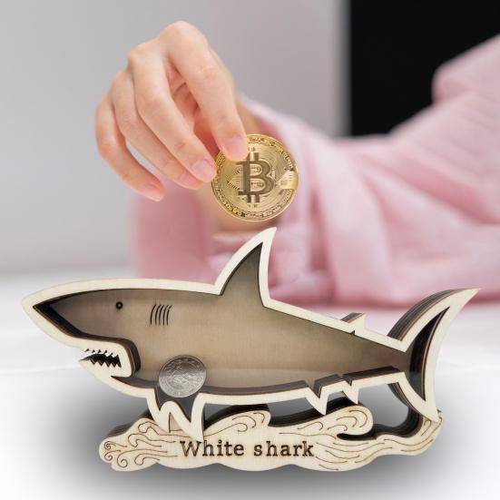 Витрина для зубов акулы, деревянная акула, теневая коробка, настольная коллекционная витрина для коллекционеров монет и любителей акул