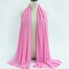 Women's Solid Color Pearl Chiffon Bubble Scarf, Long Silk Headscarf, 70x180cm, Middle Eastern Style