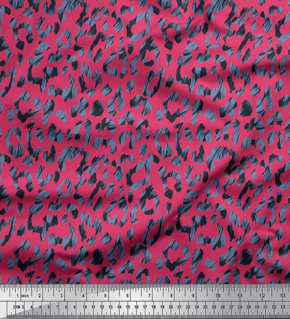 Soimoi Японская креп-сатиновая ткань с леопардовым принтом из кожи животного, ткань для рукоделия по метрам, 42 дюйма