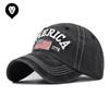 Pure Cotton Washed Holes National Flag Embroidery Baseball Cap Foreign Trade European and American Independence Day Cap