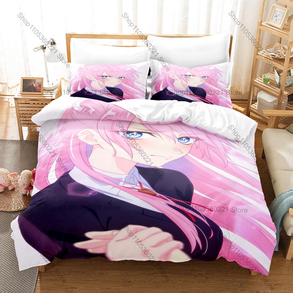 Dake ja Nai Shikimori-san Bedding Set Duvet Cover + 2 Pillowcases Cute Romantic Slice of Life Anime Bedroom Decor