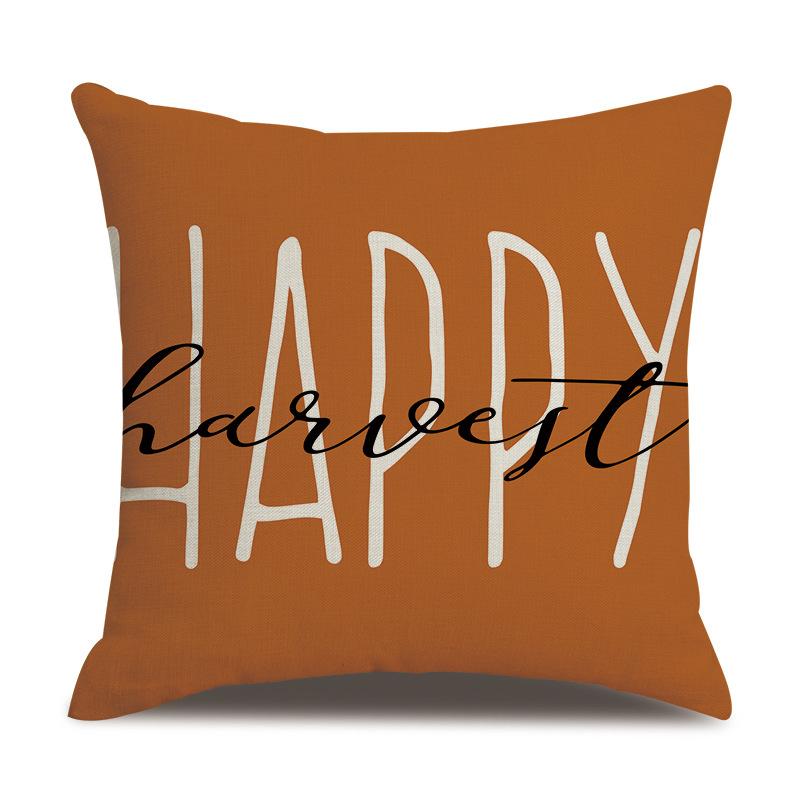 Подушка из льна на День благодарения, осенняя наволочка с принтом тыквы