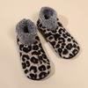 1 Pair Women Leopard Floor Socks Autumn Winter Non-slip Men Women Soft Fluffy Thick