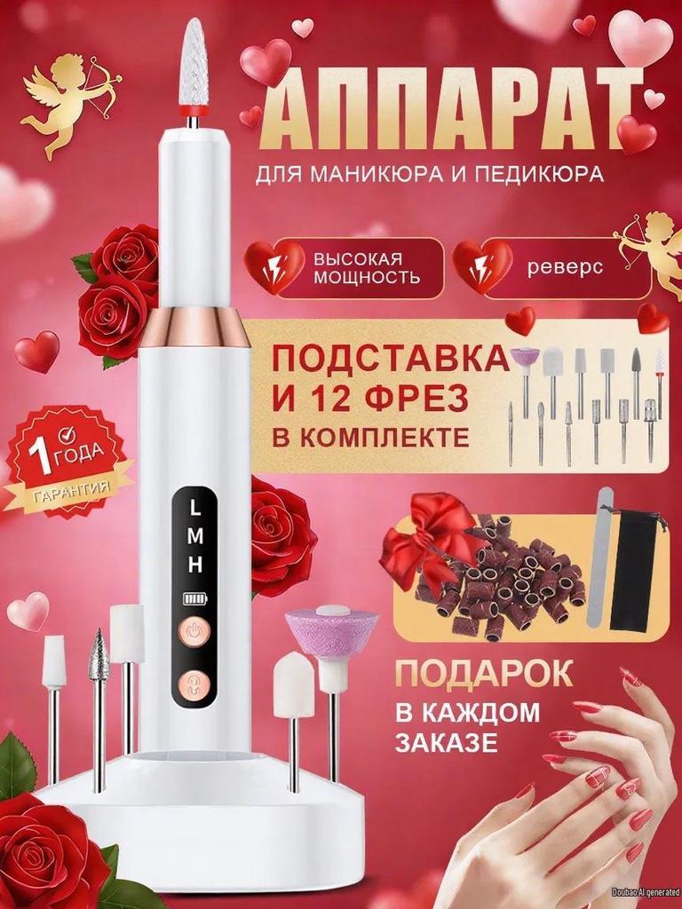 Портативная электрическая шлифмашинка для ухода за ногтями - Беспроводная ручка-полировщик для ногтей
