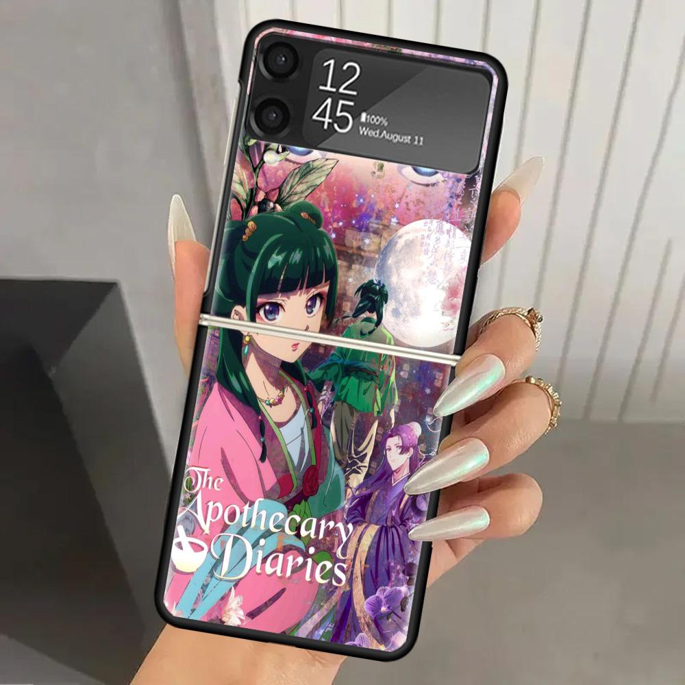 A-Apothecary D-Diaries Аниме Жесткий ПК Чехол для Телефона Для Samsung Galaxy Z Flip 7 6 5 4 3 Черный ZFlip7 ZFlip6 Flip5 Flip4 Flip3 5G Pri