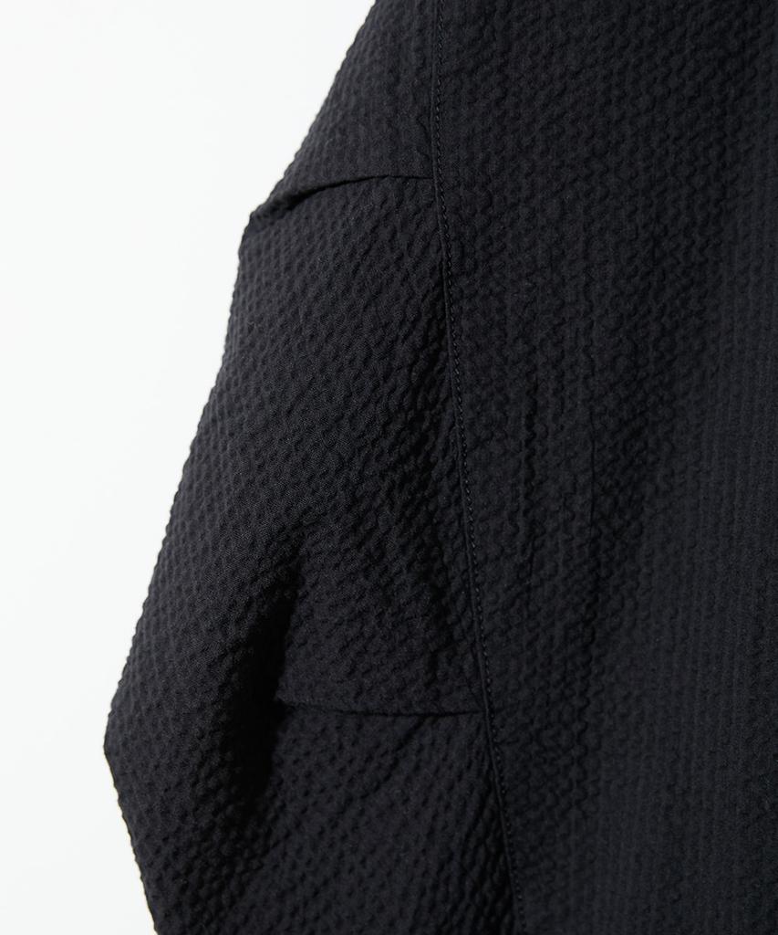 Horlisun Visitor Harrington Seersucker Jacket Black